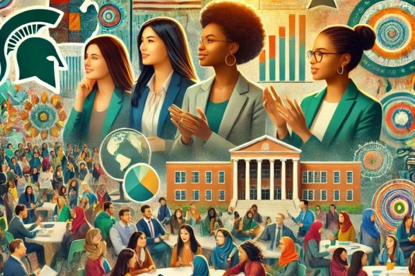 A collage of diverse women learning